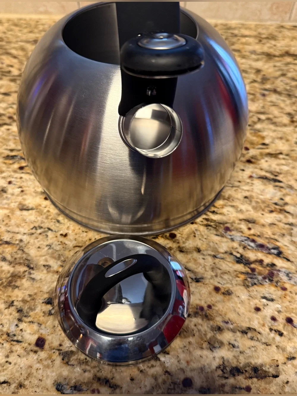 Brandani Italy 3 Qt Stainless Steel Whistling Tea Kettle Induction Stove Top NEW